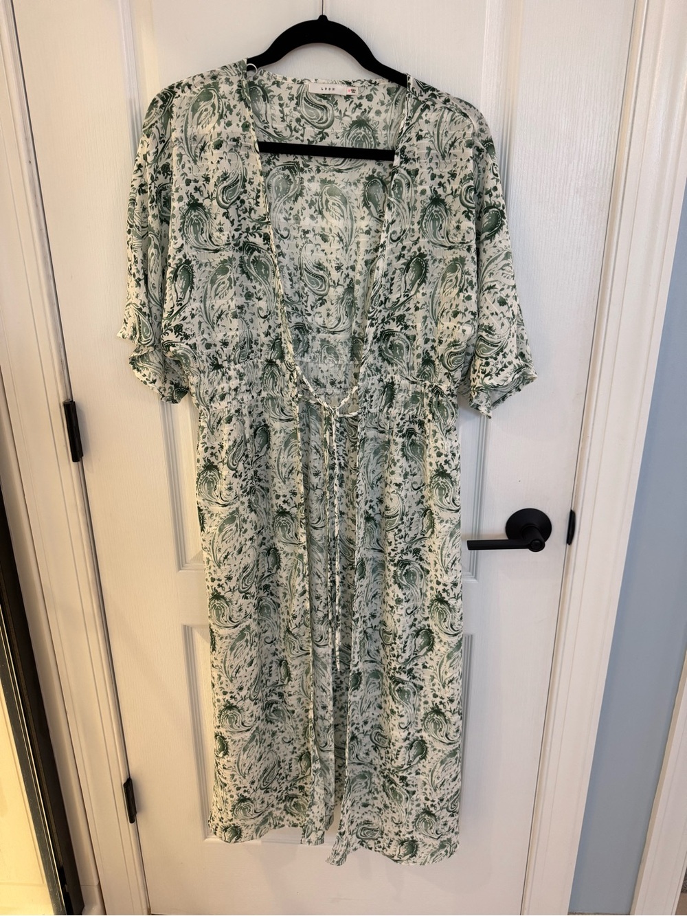 Lush Green Paisley Duster M
